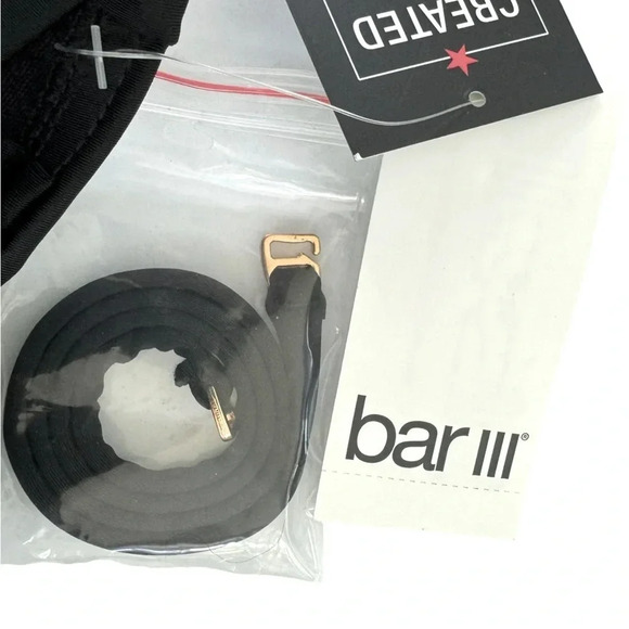 NWT Bar III Twist Bandeau Bikini Swim Top With Removable Straps Size S Black - Picture 10 of 13